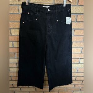 NWT We The Free Black Wide Leg Denim Jeans Size 28